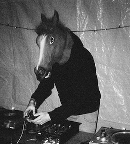 a person in a horse mask Djing